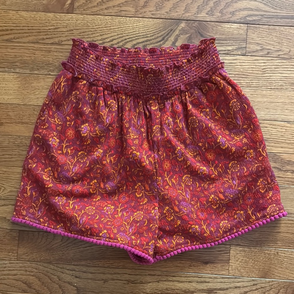 Matilda jane Floral Red and Orange Smocked Shorts